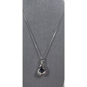 Sterling Silver Floating Stone Infinity Closure Filigree Small Stones Necklace